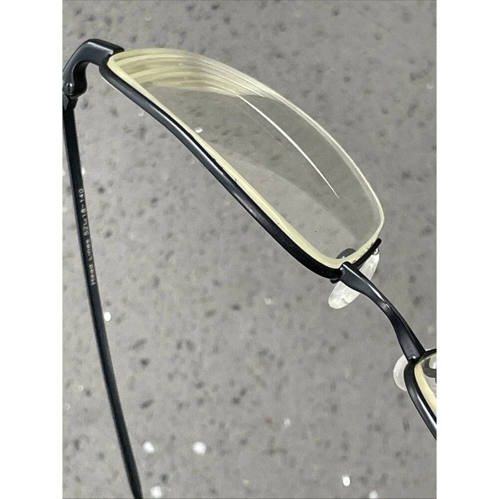 Head Lines Eyeglasses Frames ONLY 52-18-140 L101 C1 Half Rim Black rectangle